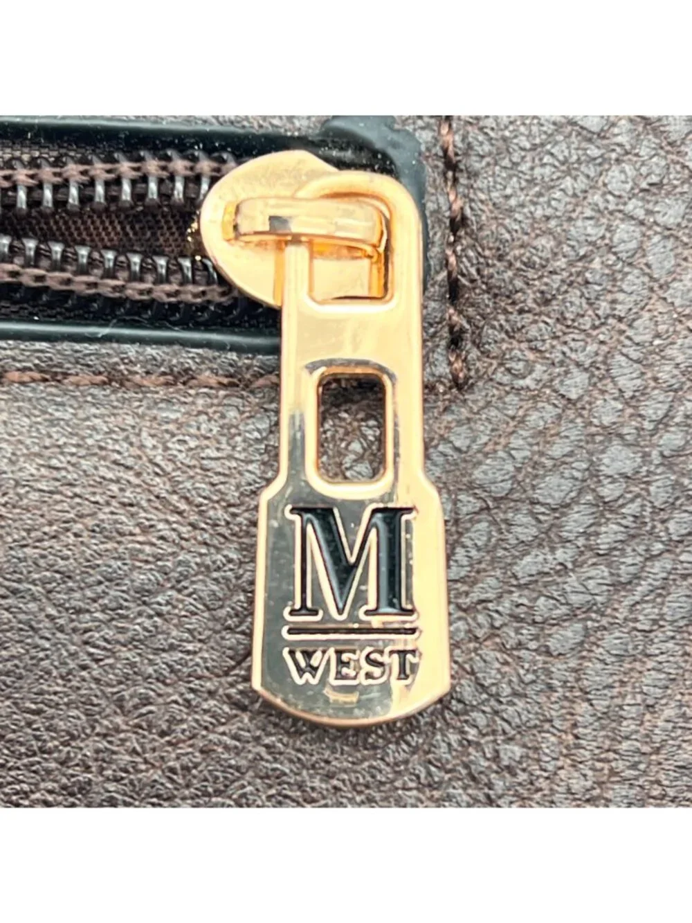 Montana West Brown Faux Leather Crossbody Bag Gold Accents Zippered Compartments - Picture 11 of 14